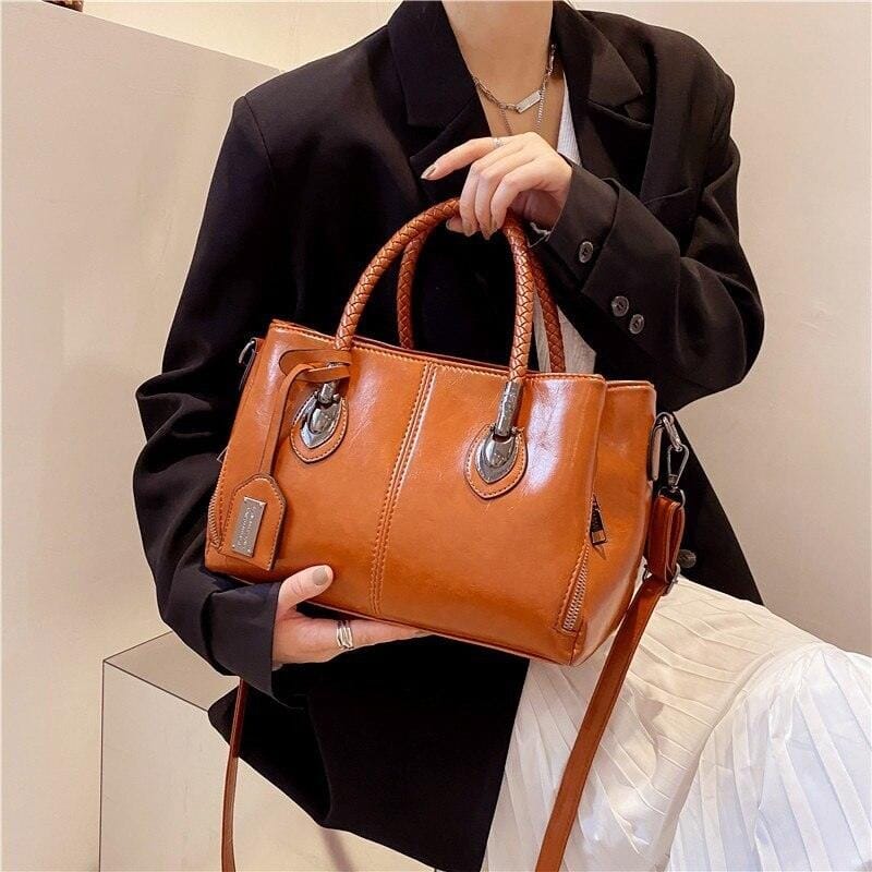 Bolsa Feminina Clássica Boston™ / Dupla Alça em Couro PU Bolsa Feminina MRL-129 Miralleve