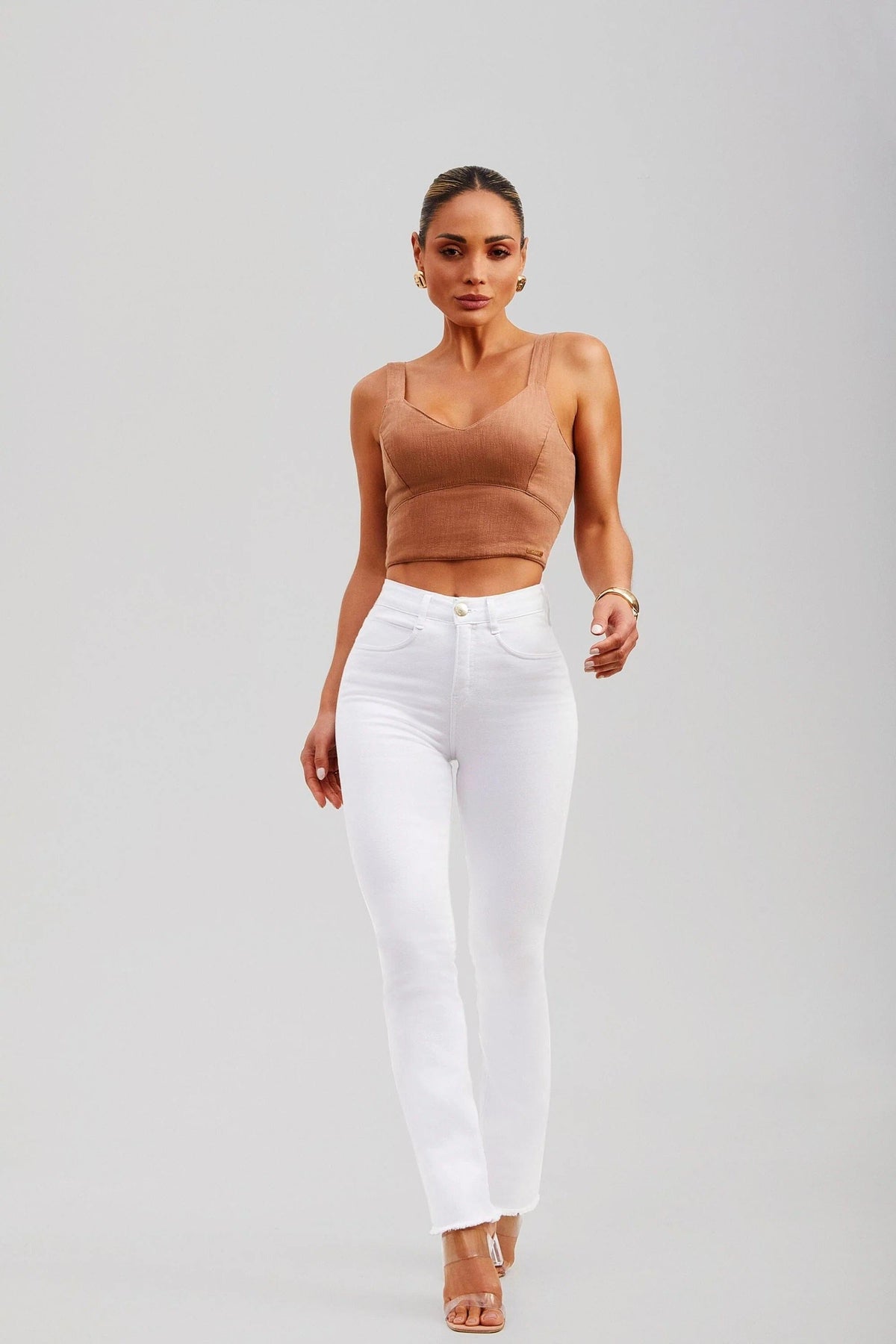 Calça Jeans Modeladora Milagrosa Reta Cós Alto Calça Jeans MRL-126 Miralleve