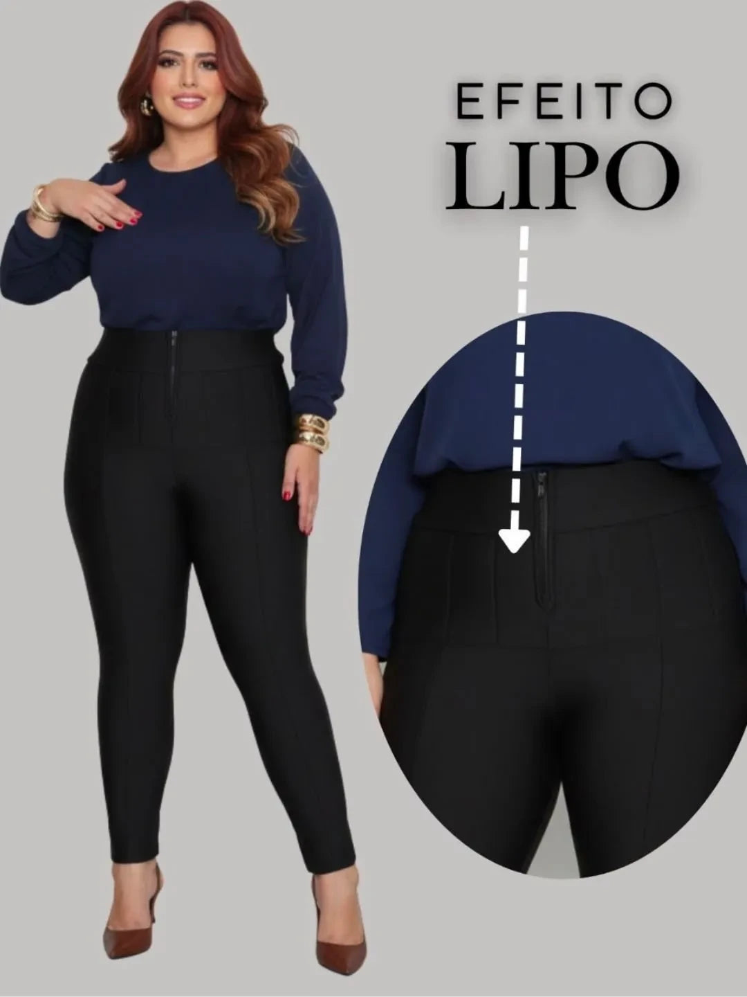 Calça Lipo Super Power Modeladora Cintura - Alta Compressão