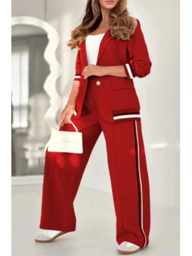 Conjunto Casaquinho e Calça Luiza — Cor: Vermelho