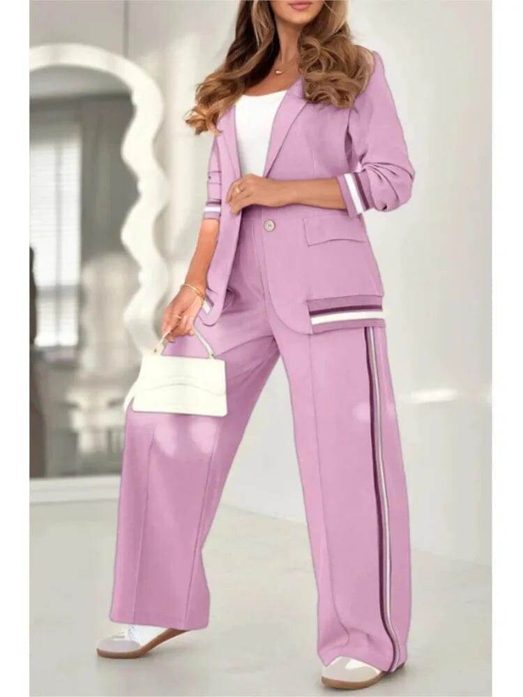 Conjunto Casaquinho e Calça Luiza — Cor: Rosa