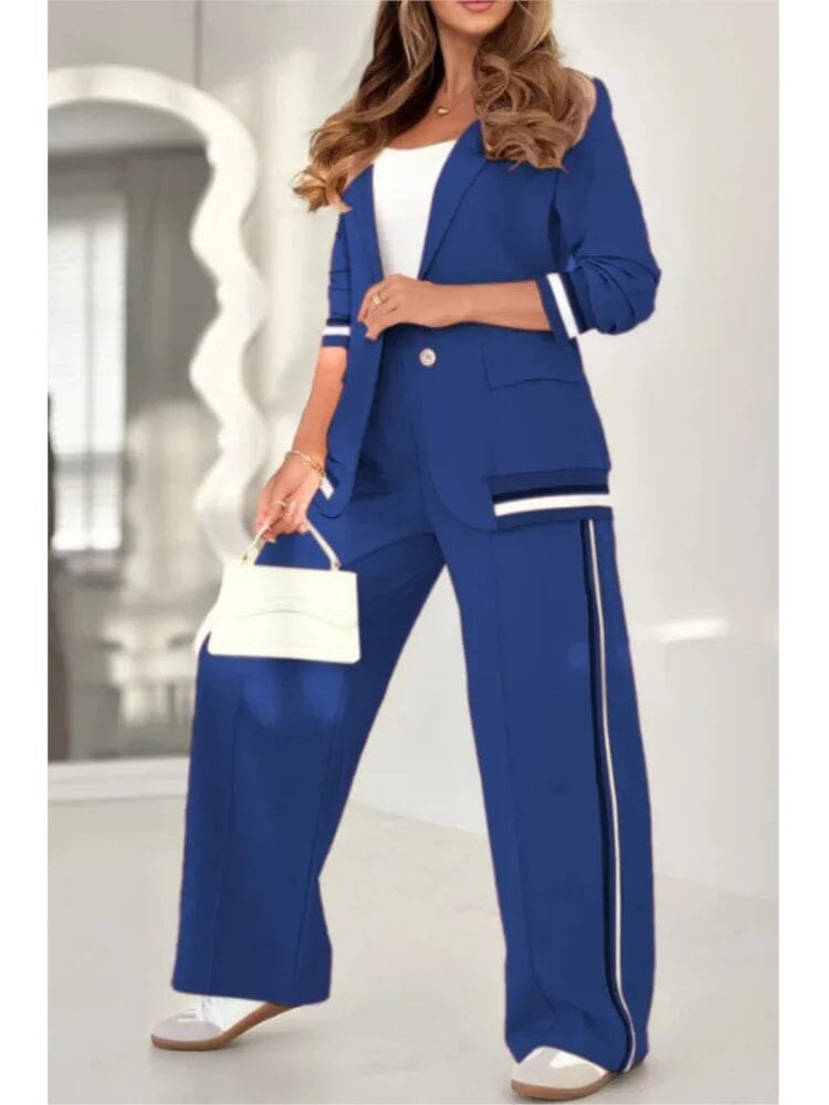Conjunto Casaquinho e Calça Luiza — Cor: Azul