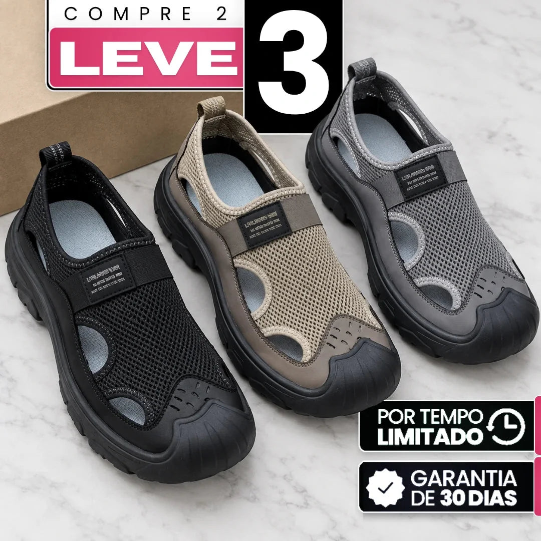 Kit com 3 sandálias Mavi mistas: preta, bege e cinza