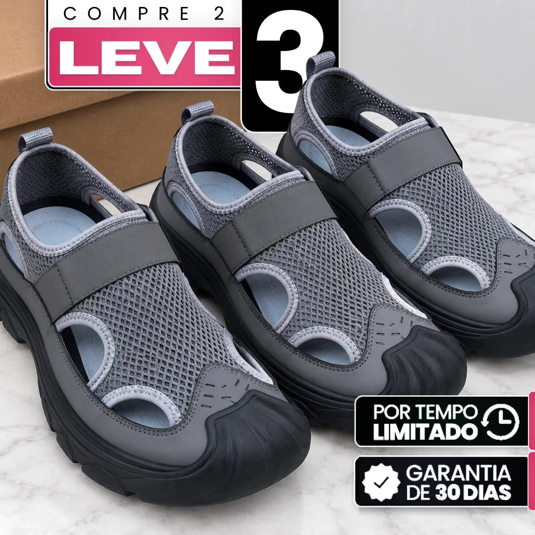 Kit com 3 sandálias Mavi cinzas
