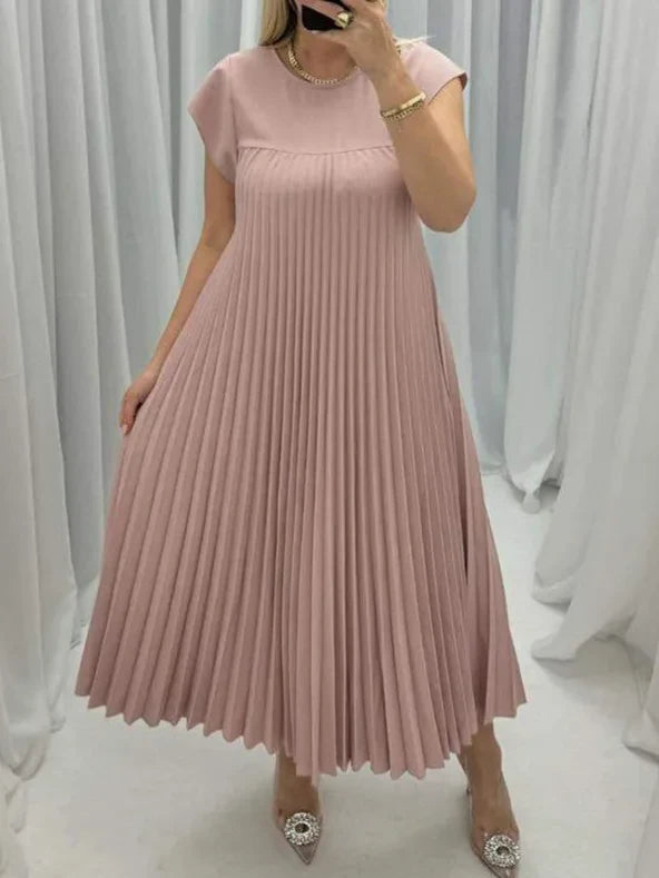 Vestido Plissado Elégance™ em Malha Viscoelástica / Conforto e Sofisticação para Qualquer Ocasião!