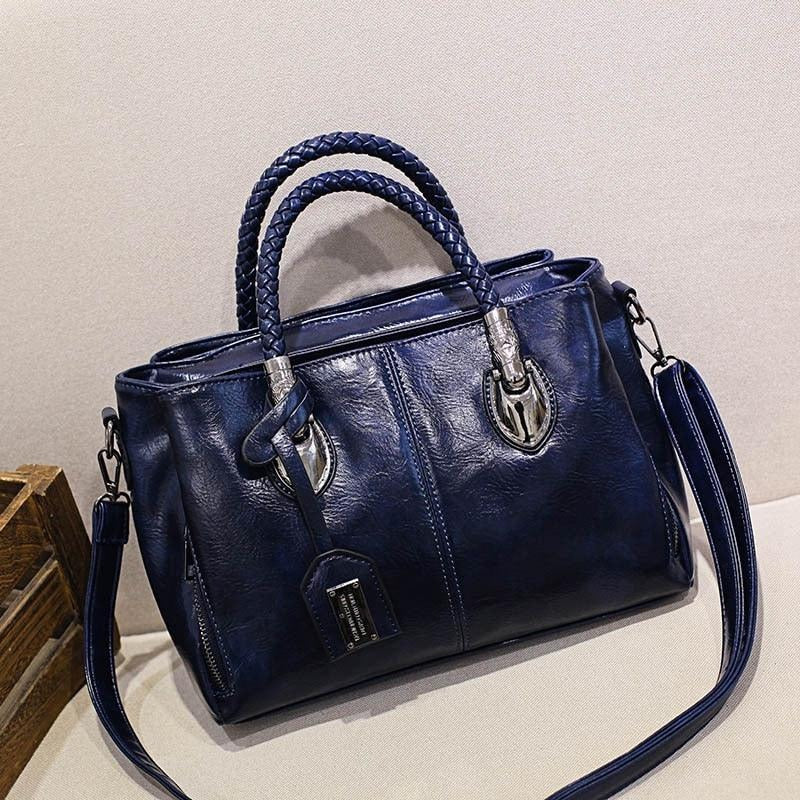 Bolsa Feminina Clássica Boston™ / Dupla Alça em Couro PU