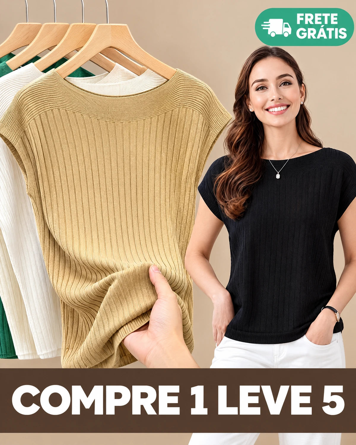 [Queima de Estoque🔥] Compre 1 Leve 5 Blusinhas Liana™ em Malha Viscoelástica (Somente HOJE!)