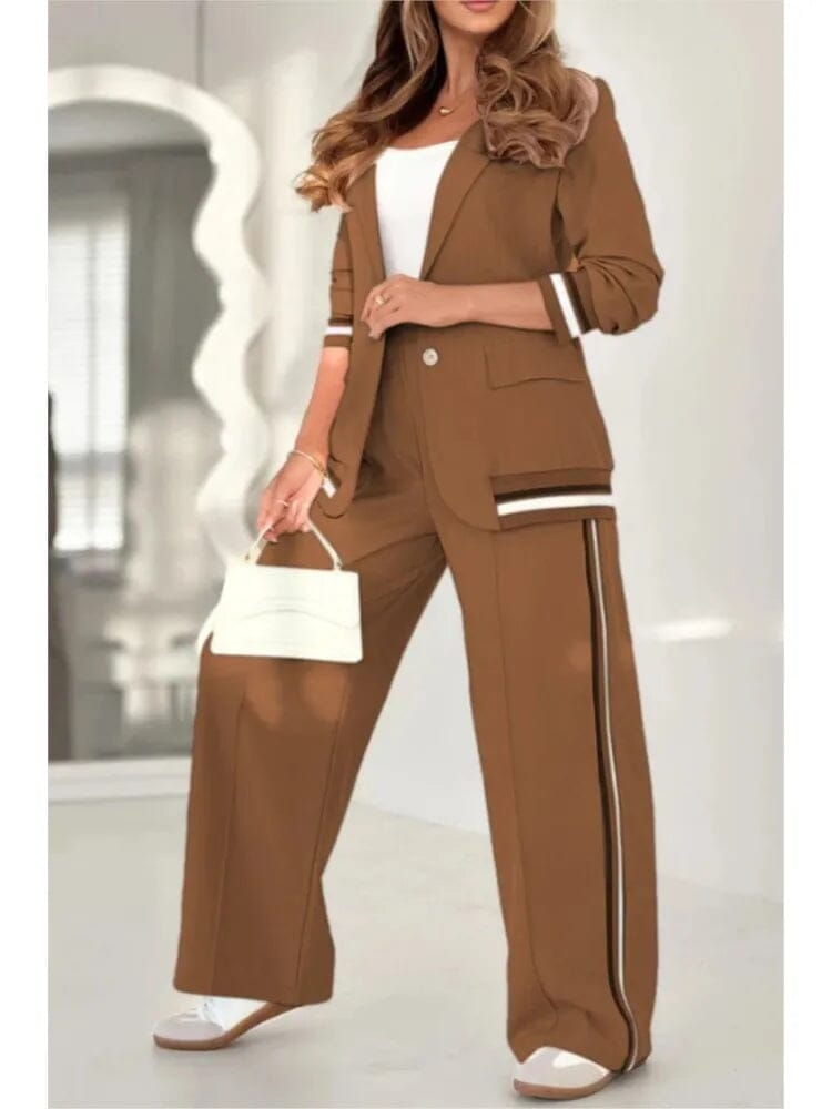 Conjunto Casaquinho e Calça Luiza — Cor: Cchocolate