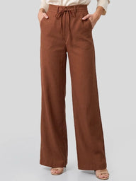 Calça pantalona marrom-café