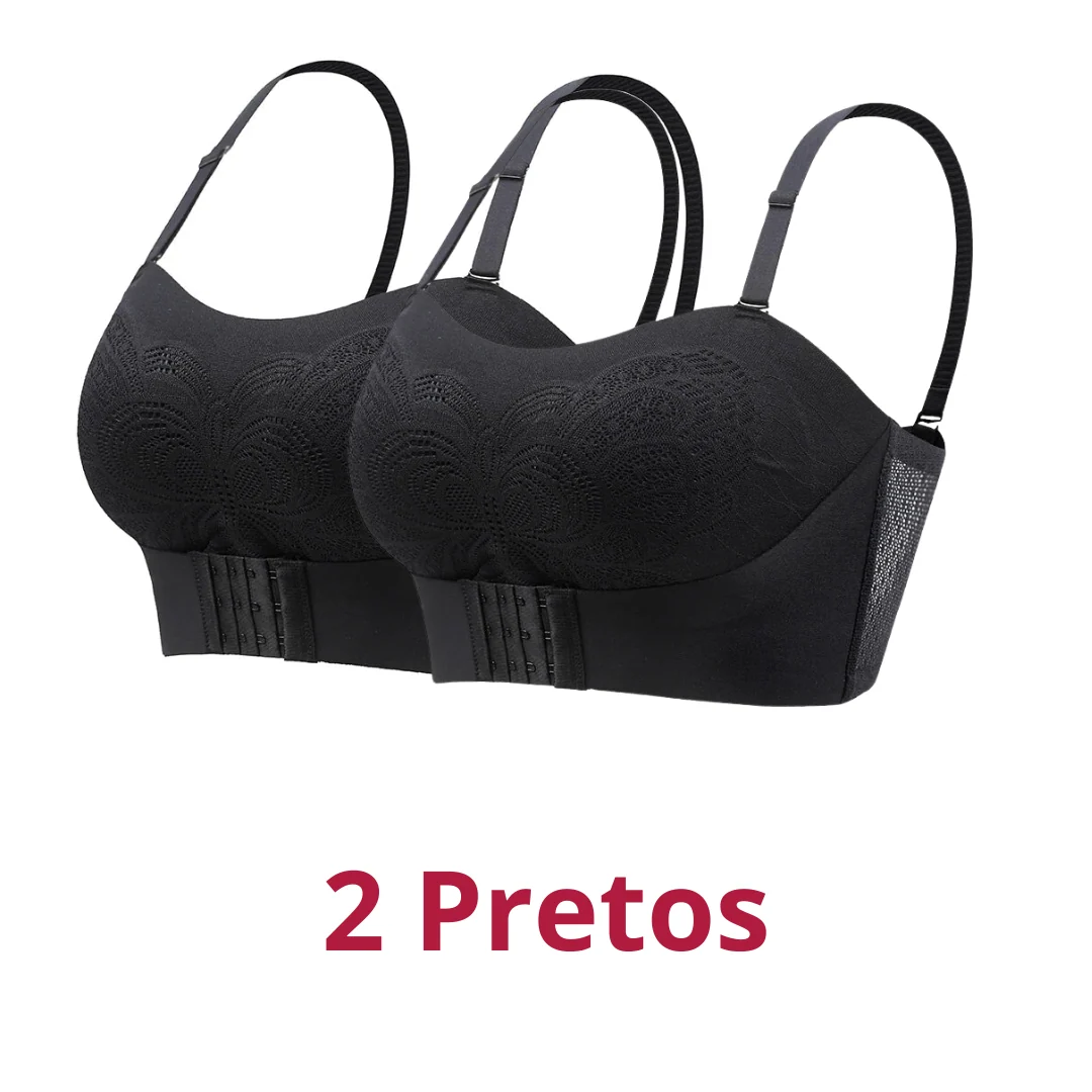 2 Sutiã Ultra Sustentação com Efeito Silicone Elisa 360º